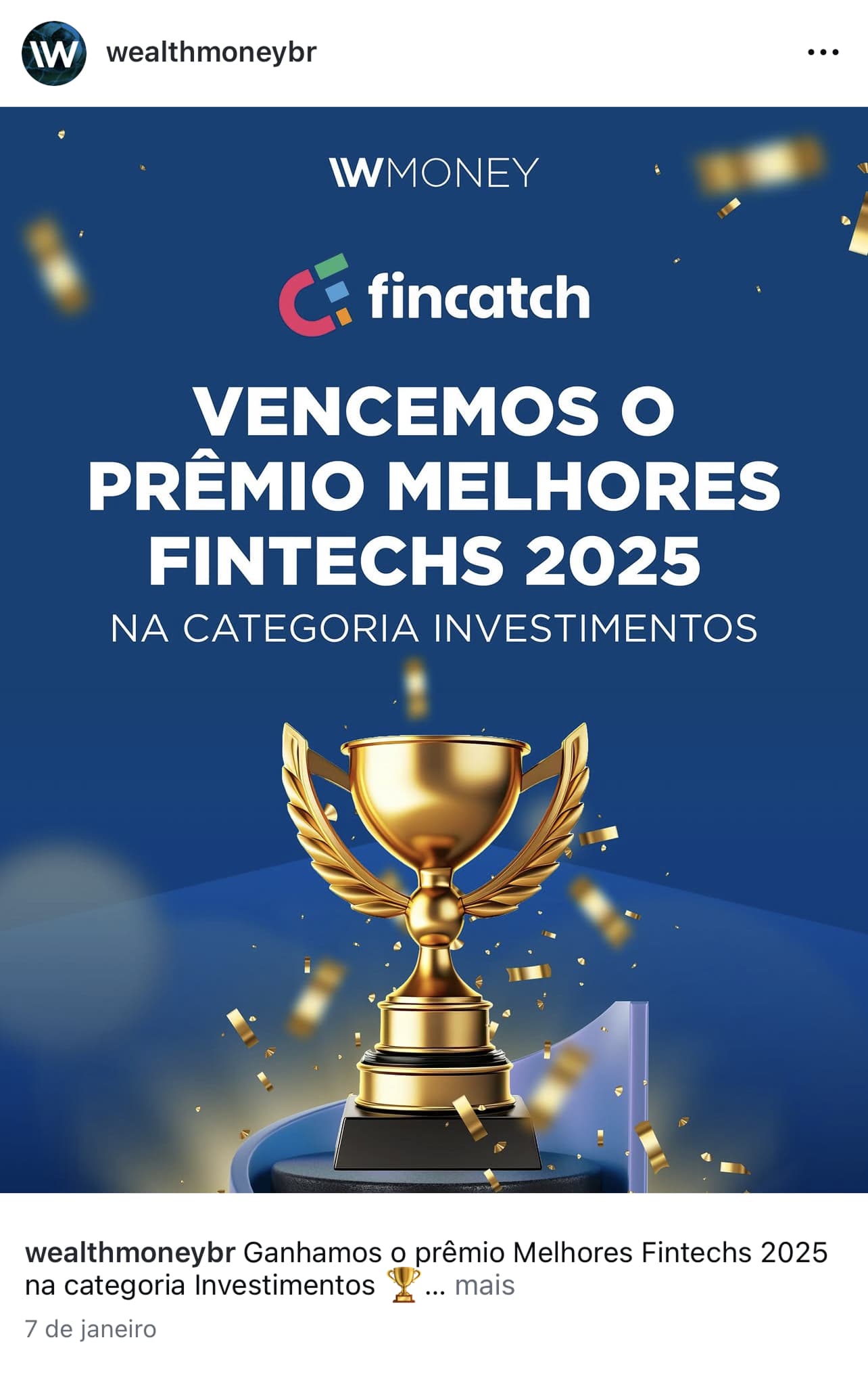 Wealth Money — Melhor Fintech 2025